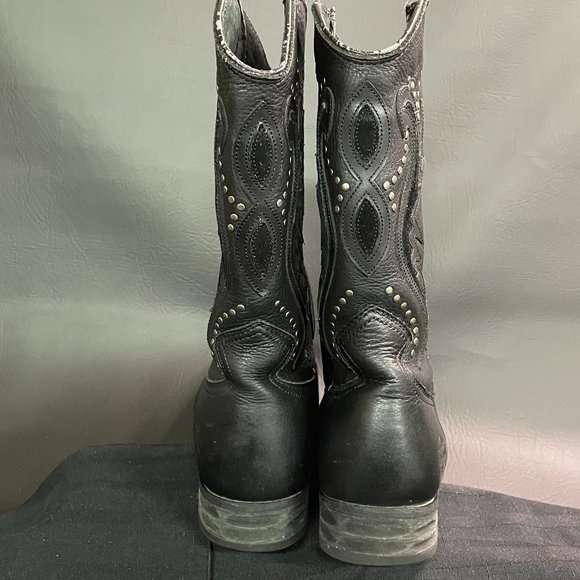 Harley Davidson Mens Western Cowboy Embroidered - Stud Leather Boots sz 10 91526 - Picture 9 of 14